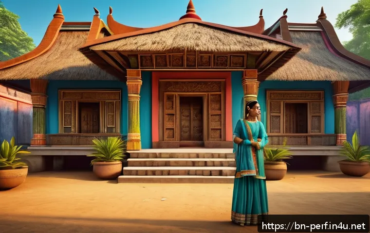 공연예술과 디지털 트윈 - A vibrant virtual theater stage inspired by traditional Bengali cultural elements, featuring intrica...